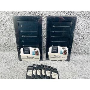Quartet Set Of 2 Weekly Calendar Chalkboard 8"x14" Black Frame & Set Of 6 Chalk